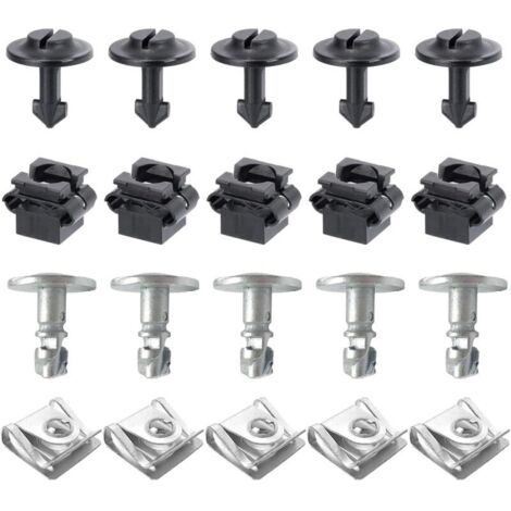 20 PCS Clips de Fixation Voiture de Protection de Soubassement, Rivet Plastique, Agrafe Carrosserie, Kit de Montage Vis Cache pour Moteur, Pièces Auto pour Audi A3 A4 A6 A8 TT
