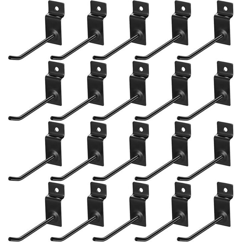 20 Pcs Crochet pour Panneau Perforé Mural, 10cm Crochets pour Panneaux Perforés, Crochet Panneau Perforé Porte Mural, Crochets Muraux pour Garages,