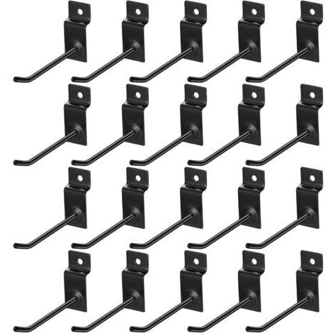 20 Pcs Crochet pour Panneau Perforé Mural, 10cm Crochets pour Panneaux Perforés, Crochet Panneau Perforé Porte Mural, Crochets Muraux pour Garages, Remises à Outils, Ateliers