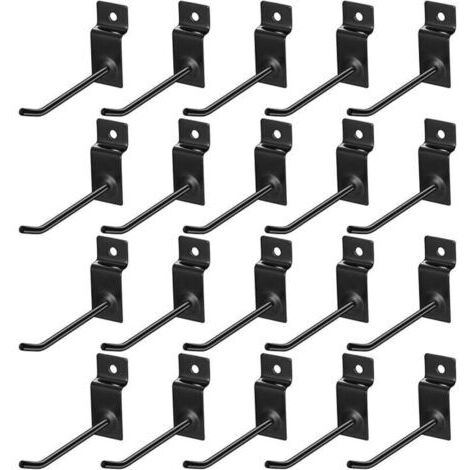 20 Pcs Crochet pour Panneau Perforé Mural, 10cm Crochets pour Panneaux Perforés, Crochet Panneau Perforé Porte Mural, Crochets Muraux pour Garages, Remises à Outils, Ateliers