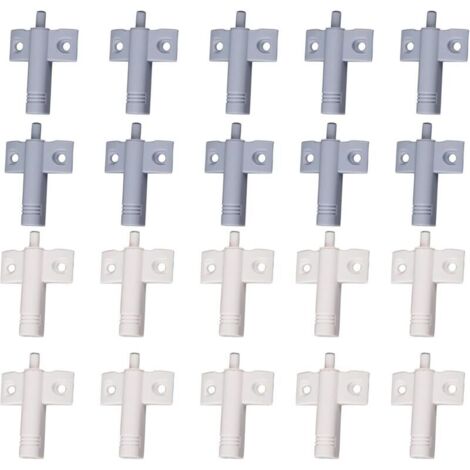 20 Pcs Cuisine Amortisseur de Porte Tampon Amortisseur Tiroir Matériau ABS Recyclable à Haute Résistance Réduisez le Bruit pour le Bureau/Armoires/Tiroirs et Portes (Blanc + Gris)