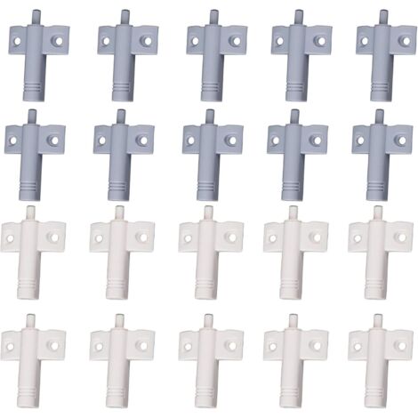 20 Pcs Cuisine Amortisseur de Porte Tampon Amortisseur Tiroir Matériau ABS Recyclable à Haute Résistance Réduisez le Bruit pour le Bureau/Armoires/Tiroirs et Portes (Blanc + Gris)