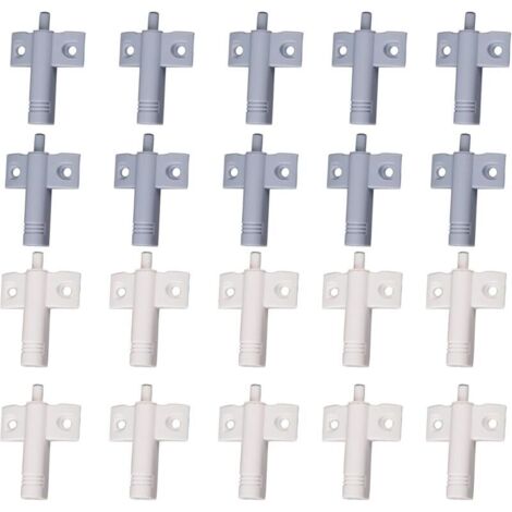 20 Pcs Cuisine Amortisseur de Porte Tampon Amortisseur Tiroir Matériau ABS Recyclable à Haute Résistance Réduisez le Bruit pour le Bureau/Armoires/Tiroirs et Portes (Blanc + Gris)