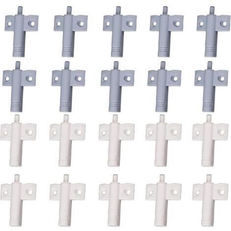 20 Pcs Cuisine Amortisseur de Porte Tampon Amortisseur Tiroir Matériau ABS Recyclable à Haute Résistance Réduisez le Bruit pour le Bureau/Armoires/Tiroirs et Portes (Blanc + Gris)