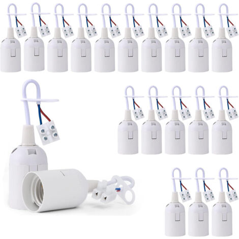 20 Pcs Douille Ampoule Plafond E27 à Visser de Chantier, Base Plafonnier Culot E27, Support de Lampe Plafonnier a Encastrer, pour Ampoules à Incandescence, Lampes Halogènes(Blanc)