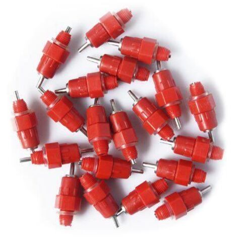 20 Pcs Eau Tetine Poulet Alimentateur Fournitures de Volaille Poule Vis dans le Style