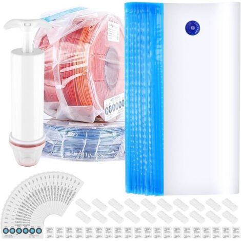 20 PCS Filament Storage Sacs à Vide Transparents 34 x 30cm,1 Pompe Manuelle,25 Cartes d'indicateurs d'humidité,20 Clips