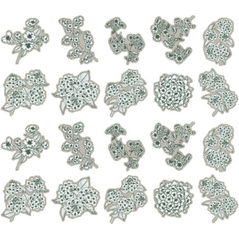 20 Pcs Flower Stickers Exquisite Beautiful Floral Plant Series Decals Scrapbook Supplies Type 2