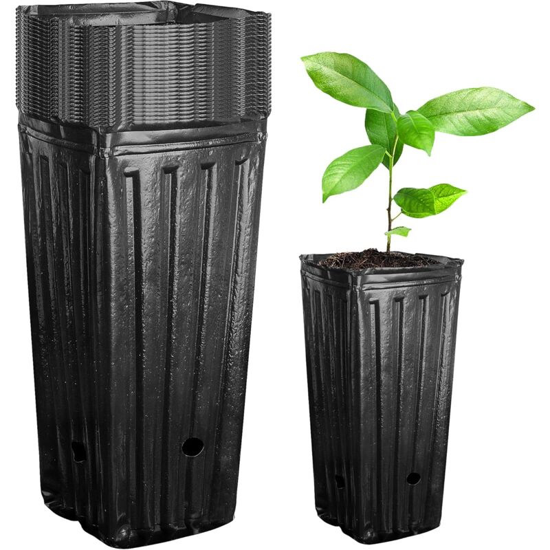20 Pcs Grands Pots D'arbres, Pots D'arbres Profonds En Plastique De Pépinière, 7.8 "Grands Pots De Conteneur De Plantes De Fleurs De Semis Pour