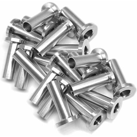 20 Pcs Manchons de Protection en Acier Inoxydable pour Garde-corps de Câble 3/16 Pouce Poteaux en Bois, Balustrade de Bricolage