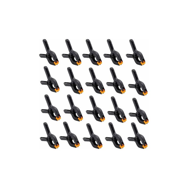 20 Pcs Mini Pinces à Ressort - Petites pinces de serrage 65mm Pince à Ressort Plastique Bricolage Pour photographie, studio photo, arrière-plan,