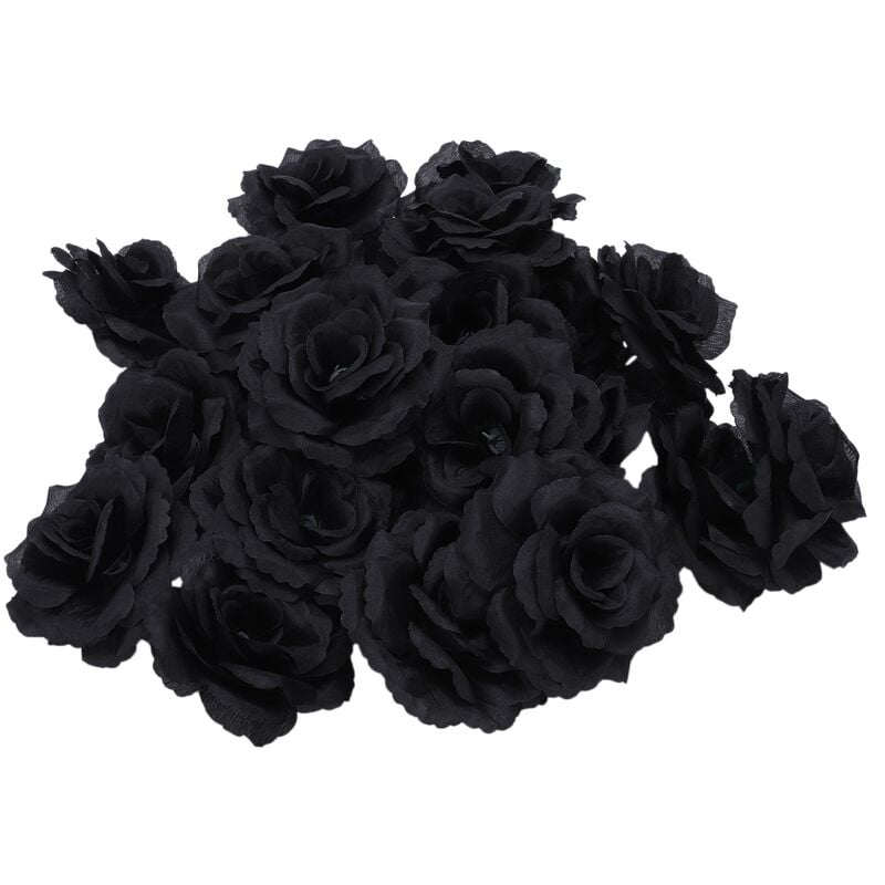 20 Pcs Noir Rose Artificielle Soie Fleur FêTe Maison de Mariage Bureau Jardin DéCor diy