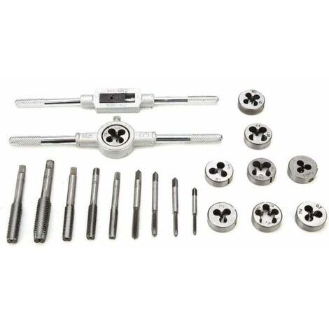 20 PCS Outil Pour Tarauder, tarauds et filières, Filetage Extracteurs de Vis, M3-M12 en Acier, avec Étui de Rangement