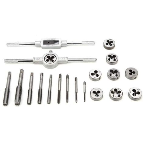 20 PCS Outil Pour Tarauder, tarauds et filières, Filetage Extracteurs de Vis, M3-M12 en Acier, avec Étui de Rangement