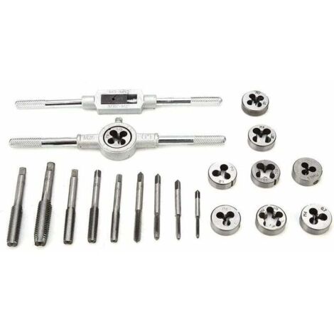 20 PCS Outil Pour Tarauder, tarauds et filières, Filetage Extracteurs de Vis, M3-M12 en Acier, avec Étui de Rangement