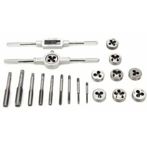 20 PCS Outil Pour Tarauder, tarauds et filières, Filetage Extracts de Vis, M3-M12 en Acier, avec Étui de Rangement