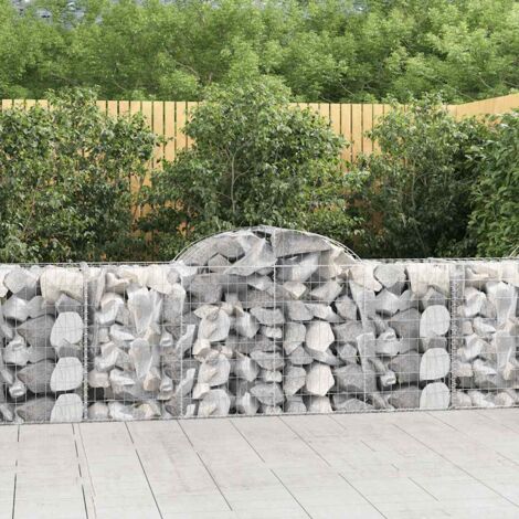 20 pcs Paniers à gabions  Clôture de jardin  Mur en Gabion  Cage à Pierres de Jardin décoratif arqués 200x50x80/100 cm Fer galvanisé DBEB9708955