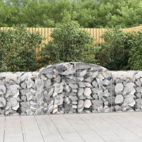 20 pcs Paniers à gabions  Clôture de jardin  Mur en Gabion  Cage à Pierres de Jardin décoratif arqués 300x50x80/100 cm fer galvanisé DBEB1823540