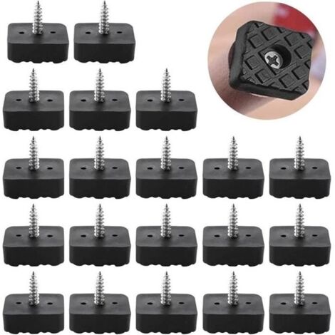 20 Pcs Patin Chaise en Caoutchouc Protection Pied de Chaise Anti-Glisse Patin Antidérapant à Visser Tampon Pied de Chaise Anti Bruit
