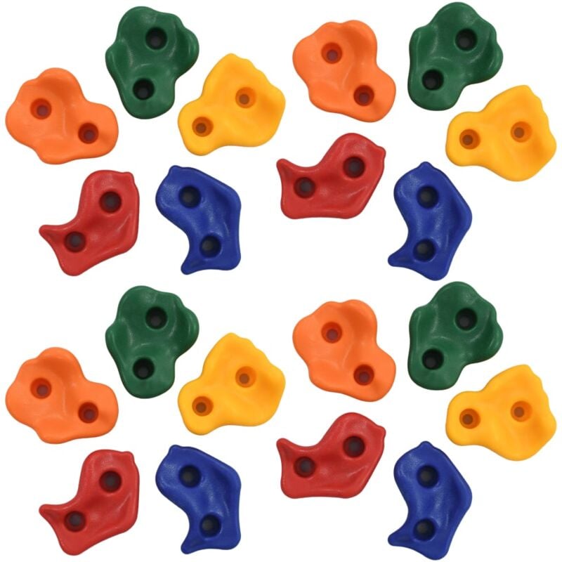20 pcs Pierres d'escalade Multicolore PE vidaXL