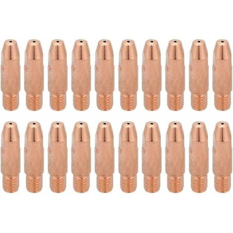 20 Pcs Plasma Consommable Buse De Coupe Pointe De Contact En Cuivre M6 Pour Binzel 24kd Mig/mag Torche De Soudage 0.8mm