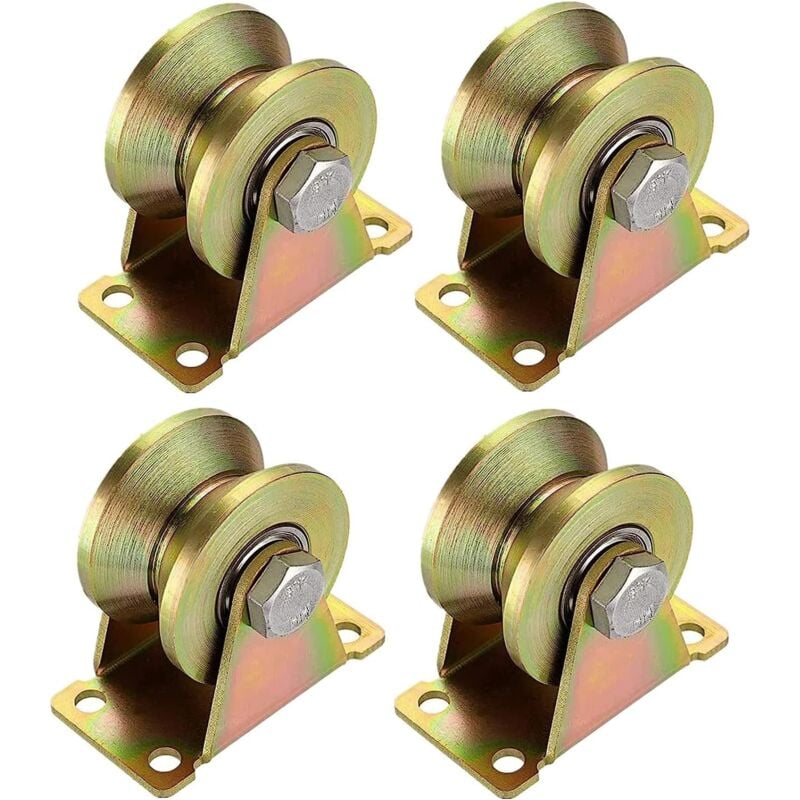 20 Pcs Poulie de Levage, Roue Gorge v Poulie Simple pour de Levage Mouflage, Rail Roulette Portail Coulissan Capacité de Charge 200kg, Roulette à