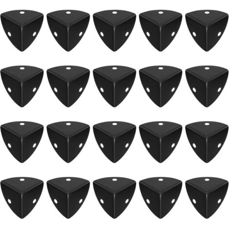 20 Pcs Protection Coin de Table en Métal, Protection Angle Metal, Protecteurs d'angle en Métal, Protection Coin Meuble en Métal(Noir)