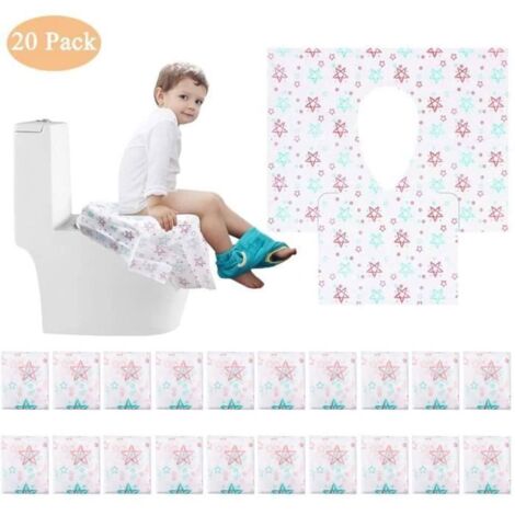 20 Pcs Protections de Siège de Toilettes en Papier Housses de Siège de Toilettes Jetables pour Camping Voyage Salle de Bain Toilette