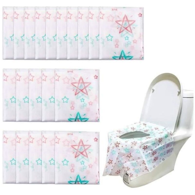20 Pcs Protege Toilette Jetable, Protege Cuvette WC Jetable, Housses Siège de Toilettes Emballage Individuel Portable pour Toilettes