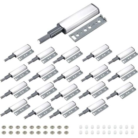 20 PCS Push to Open Aimant Poussoir Porte Placard Loquet Magnetique, Tampon Amortisseur pour Armoire Tiroir,Ouvre et Ferme la Porte avec Pression pour La Porte de L'armoire,Tiroir,Meuble et Placard
