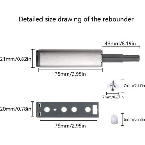 20 PCS Push to Open Aimant Poussoir Porte Placard Loquet Magnetique,Tampon Amortisseur pour Armoire Tiroir,Ouvre et Ferme la Porte avec Pression pour La Porte de L'armoire,Tiroir,Meuble et Plac
