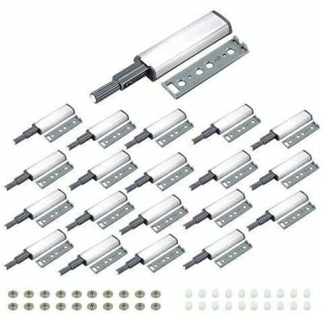 20 PCS Push to Open Aimant Poussoir Porte Placard Loquet Magnetique,Tampon Amortisseur pour Armoire Tiroir,Ouvre et Ferme la Porte avec Pression pour La Porte de L'armoire,Tiroir,Meuble et Placard