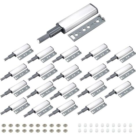 20 PCS Push to Open Aimant Poussoir Porte Placard Loquet Magnetique,Tampon Amortisseur pour Armoire Tiroir,Ouvre et Ferme la Porte avec Pression pour La Porte de L'armoire,Tiroir,Meuble et Placard