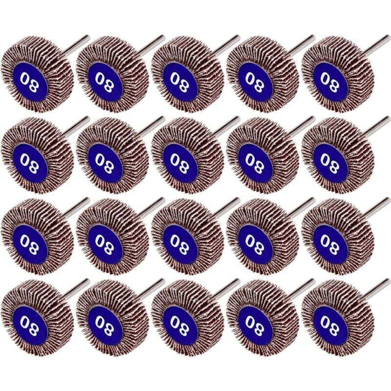 20 Pcs Roue à Lamelles, 80 Grains Ponçage de Disque