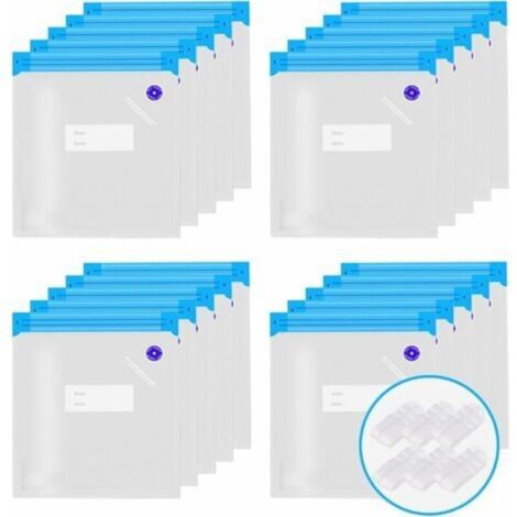 20 PCS Sac Sous-vide Réutilisables Sacs de Conservation Sacs Sous-vide Alimentaires Sac Congelation Sac Stockage pour Fruits Légumes Viande Poissons Pain avec Clip d'étanchéité 30x34cm