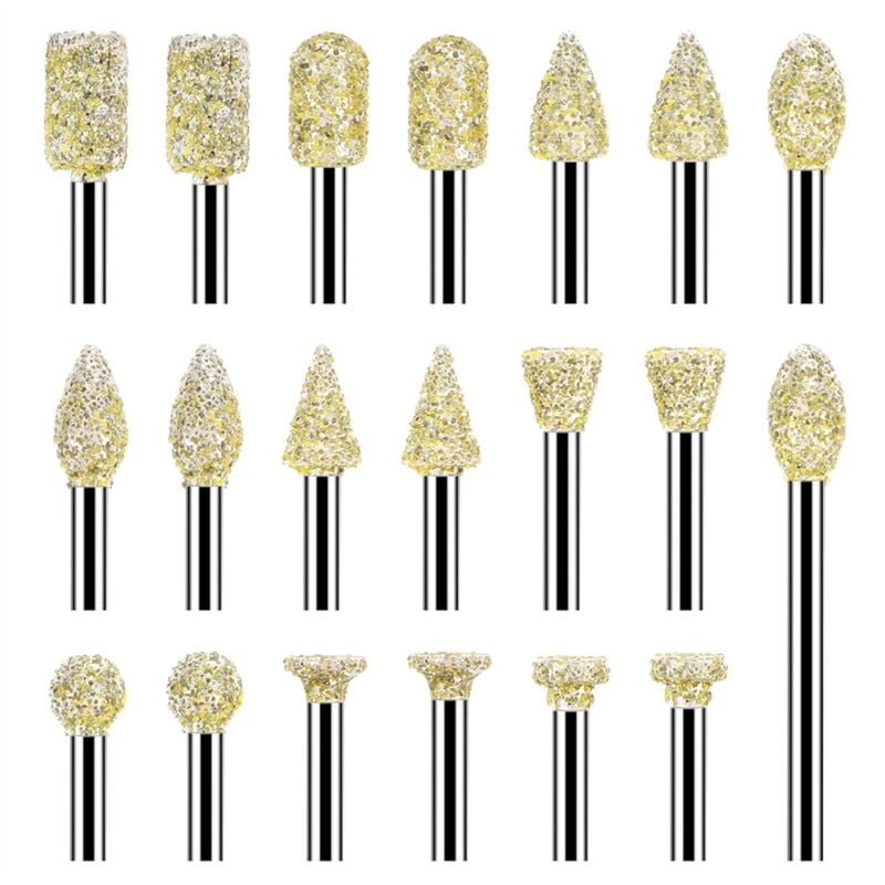 Image of 20 pcs Schleifen Grat Bohrer Bit für-Werkzeug Zubehör Dreh Werkzeug Liefert-Polieren 1/8 Zoll