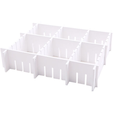 20 PCS Séparateurs de Tiroir, 38 x 7 cm, Fin, Plastique Organisateur Tiroir Réglable DIY, Organiseur Modulaire pour Vêtements, Chambre, Salle de Bain, Cuisine, Bureau, Rangement, Blanc