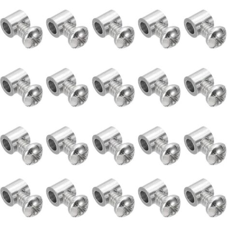 20 pcs Serre à Capuchon pour câbles, Fil Corde Clips, Acier Câble Pinces, Inox Acier Simple Trous Verrouillage Câble Pinces, pour la fixation de câbles métalliques et de cordes à linge
