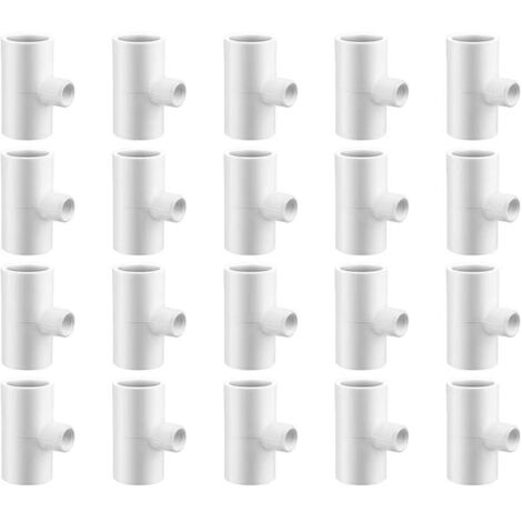 20 Pcs T-Shirt Abreuvoir Poulet, PièCes en T De Volaille, Raccords En T En PVC Pour Tuyauterie En Plastique 1/2" Schedule 40 Avec Filetage