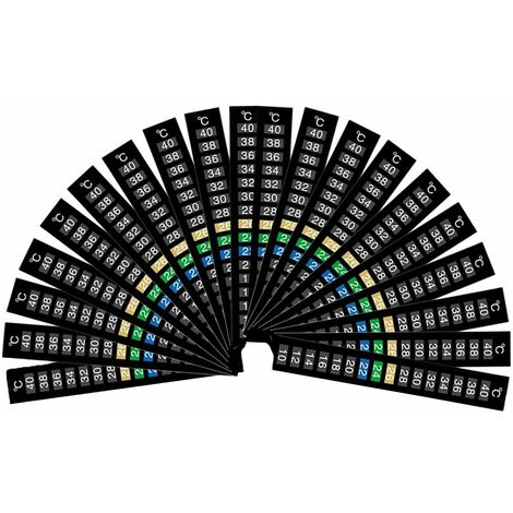 20 Pcs thermomètre Aquarium numérique Autocollant adhésif Couleur Bande de thermomètre pour Wine Beer Home Brew Fish Tank