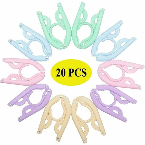 20 PCS Travel Hangers Folding Hangers Portable Clothes Hangers Foldable, Non-Slip, Lightweight for Home and Travel