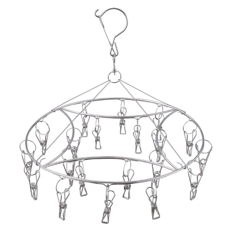 Csparkv - 20 Peg-1 Pack) Séchoir à Chaussettes pour sous-vêtements Lingerie vêtements de bébé et Petits Articles à Linge en Acier Inoxydable