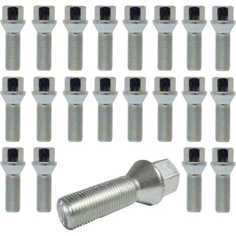 20 Pernos de Rueda Perno de Rueda Cono Cinturón 60° M12 x 1.5 28mm compatible con Renault