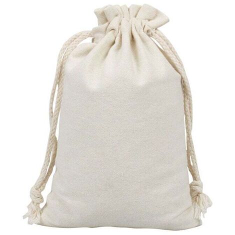 20 Petit Pochon Tissu,Sac Coton Sachet Tissu Pochon Bijoux Lin,Sacs en Tissu Sac Toile De Jute Pochette Tissu Cordon,Sac Cafe Sac Tissu Cadeau Sachet Reutilisable 13 x 18 cm