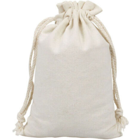 20 Petit Pochon Tissu,Sac Coton Sachet Tissu Pochon Bijoux Lin,Sacs en Tissu Sac Toile De Jute Pochette Tissu Cordon,Sac Cafe Sac Tissu Cadeau Sachet Reutilisable 13 x 18 cm