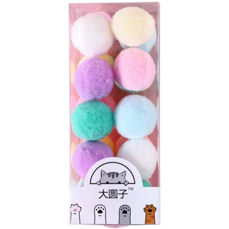 20 petits pompons pour chats, pour jouer et décorer. Fournitures de loisirs créatifs et artistiques colorées (3 cm).