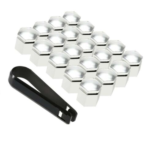20 pezzi 19 mm argento cromato copridadi copribulloni per auto adatti per Vauxhall Opel, argento -