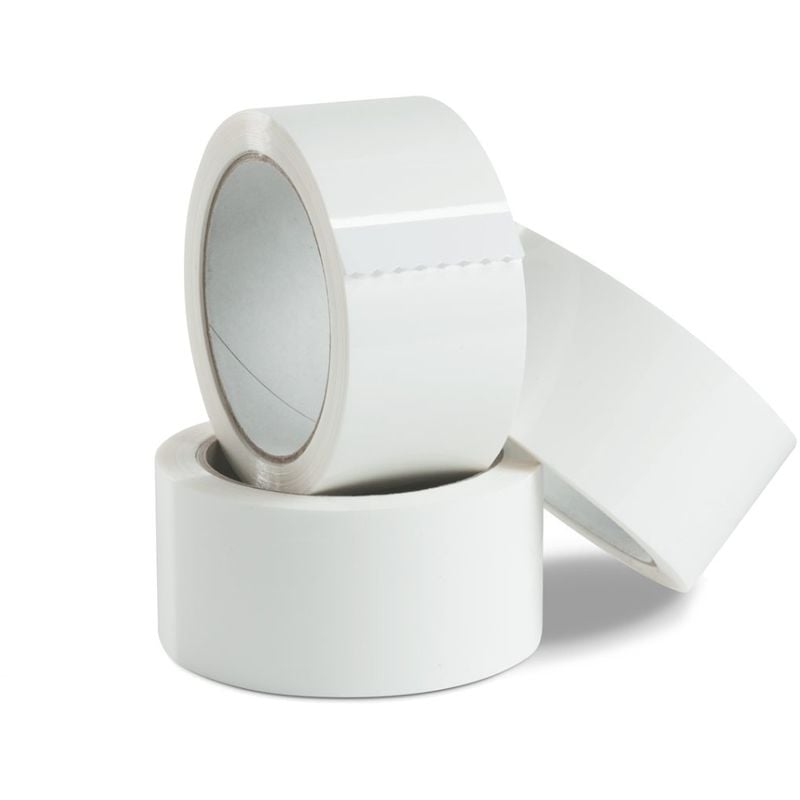 Image of Bricolife - nastro adesivo da imballaggio mm 50X132 mt bianco silenzioso - 5 pezzi
