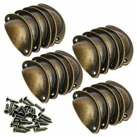 20 pezzi bronzo giallo antico maniglia a conchiglia per cassetto maniglia a conchiglia retrò per cassetto porta dell'armadio cucina maniglia per armadio in ferro universale per cucina