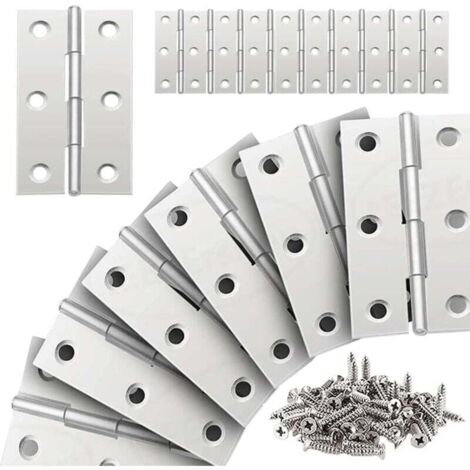 20 pezzi cerniera in acciaio inox cerniera per porta dell'armadio cerniera piatta pieghevole 66 38 mm per mobili per la casa ferramenta cassetto porta guardia con viti